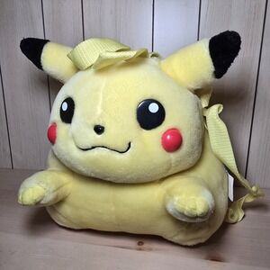 Vtg Nintendo Pokémon Yellow Cubby Fat Pikachu Plush Backpack 90s Y2K Grunge Bag
